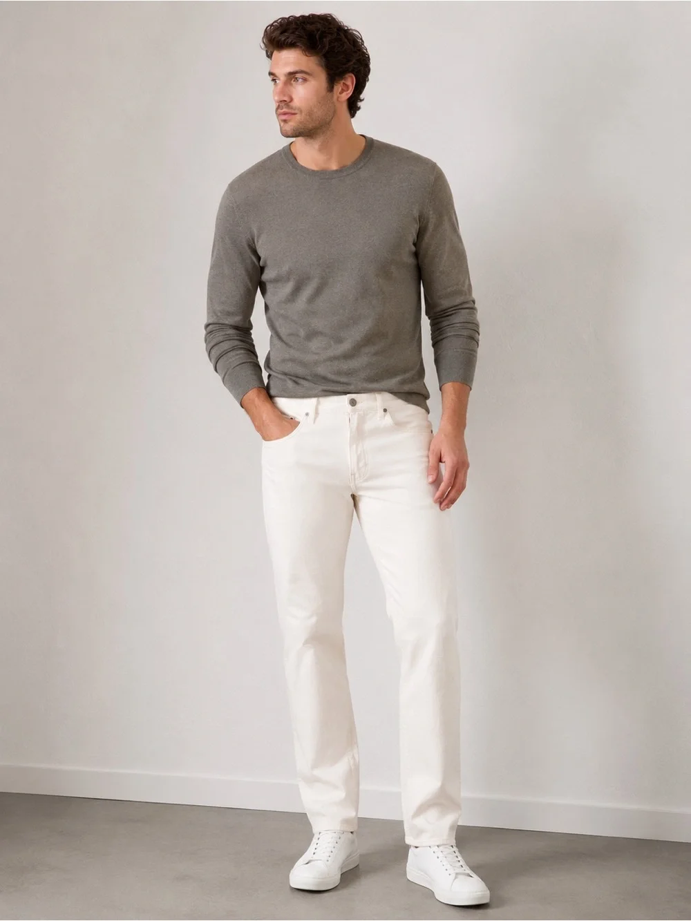 Banana Republic Traveler Linen Cotton Slim Pants Cream 36x32 Quiet Luxury